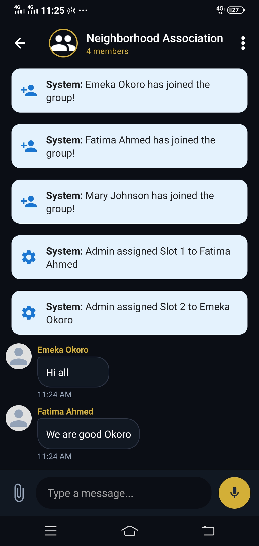 Group Chat Screen